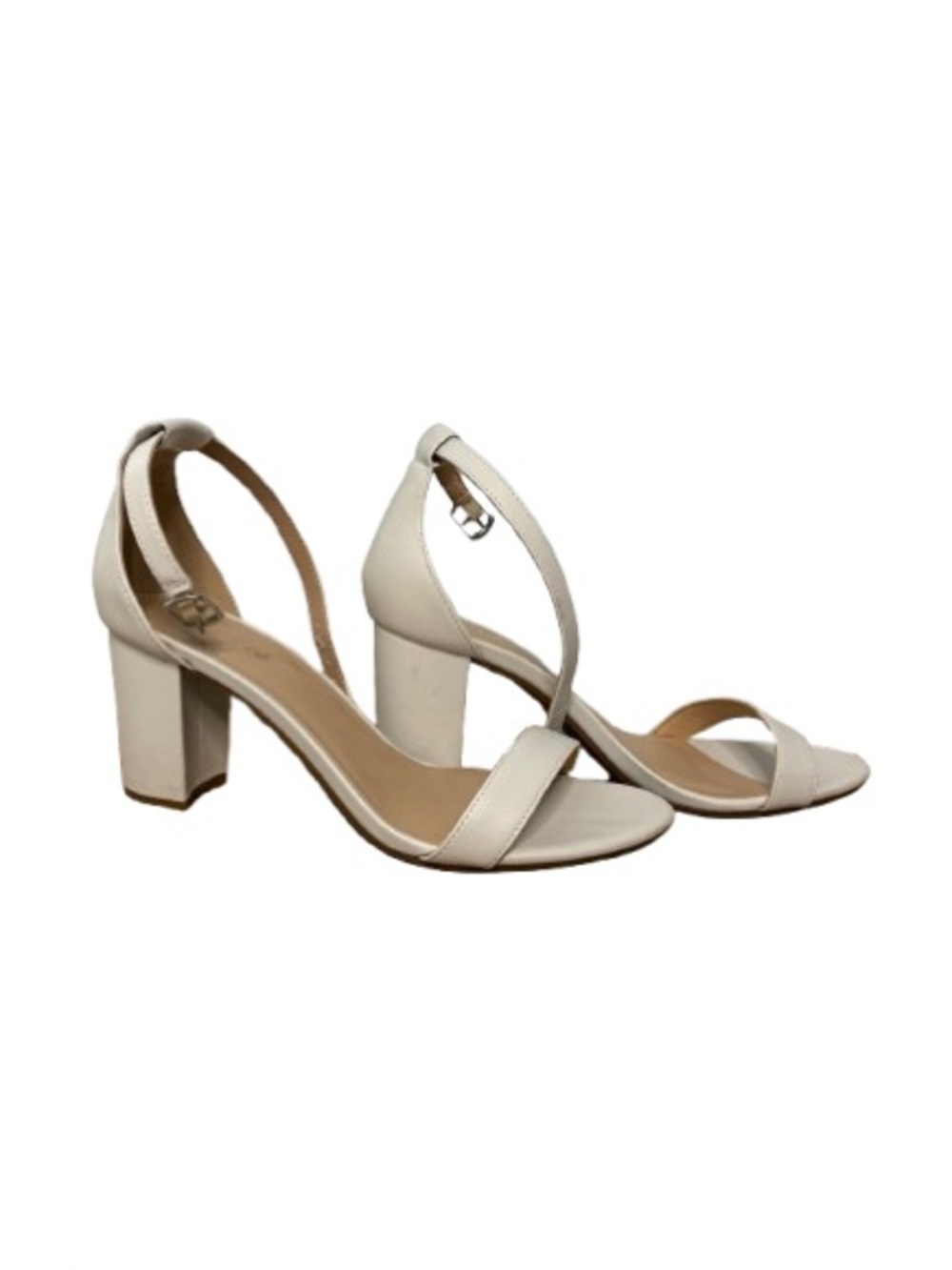 Ankle-Strap white Block Heel Sandals by Ankis